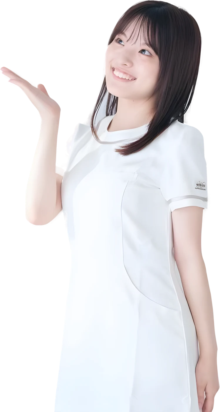 手で画面を案内するAIお届け係の石川 鈴菜